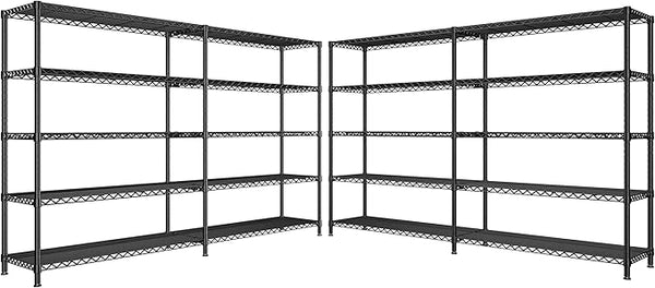 5-Tier Heavy Duty Wire Shelving Unit with Adjustable Shelves