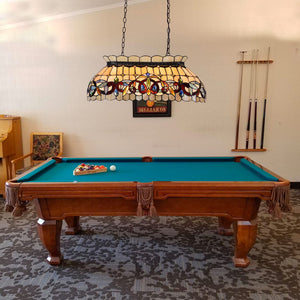 Tiffany Stained Glass Pool Table Pendant Light 28" 3-Light