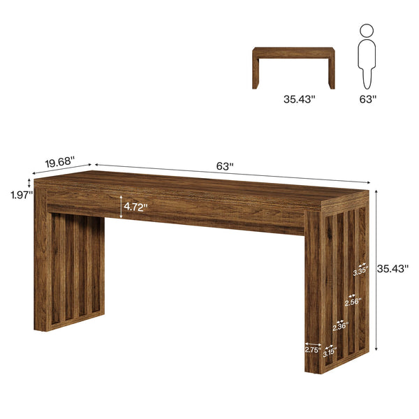 63-Inch Farmhouse Counter Height Bar Table