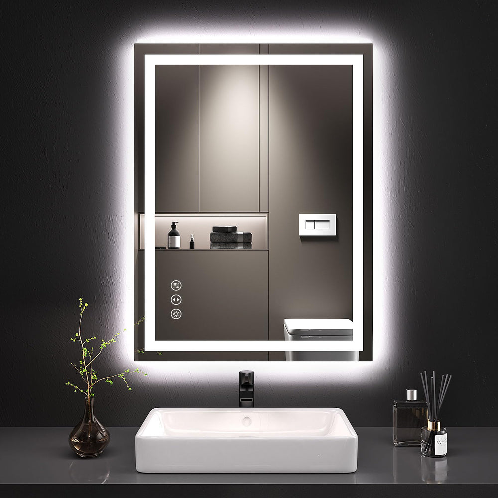 LED Bathroom Mirror with Lights – Anti-Fog, Dimmable, Backlit & Front Lit, 32"L x 24"W