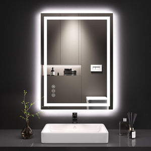 LED Bathroom Mirror with Lights – Anti-Fog, Dimmable, Backlit & Front Lit, 32"L x 24"W