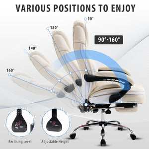 Ergonomic Reclining Office Chair with Footrest