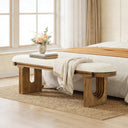 Solid Wood Upholstered Bench 47"