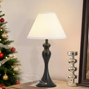 Table Lamp for Bedroom, Cordless Bedside Lamps for Living Room, Touch 3-Way Dimmable Desk Lamp for Night Stands, Rechargeable, Battery Operated Lamp with Fabric Shade for Dorm, Home Office (Nickel)