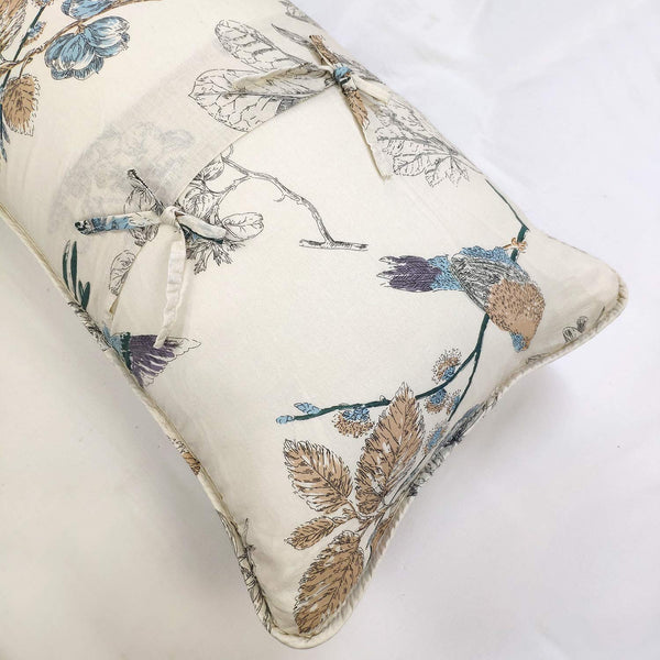 King Size Pillow Shams Set of 2 – Cotton Farmhouse Birds Print