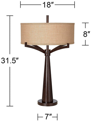 Industrial Bronze Table Lamps – Set of 2