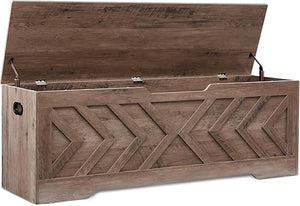 55-Inch Storage Bench with Safety Hinges