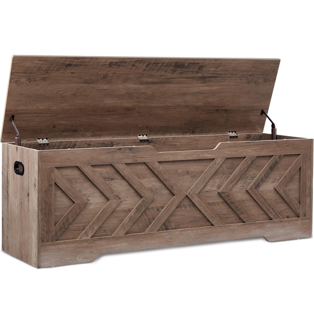 Extra Large Storage Bench with Safety Hinges