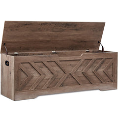 Extra Large Storage Bench with Safety Hinges