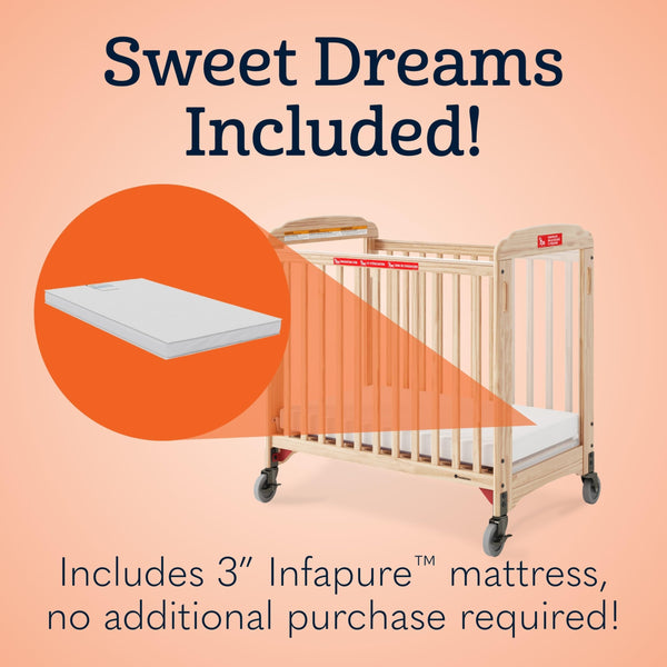 Infant Evacuation Daycare Crib with Clearview Panels & Foam Mattress