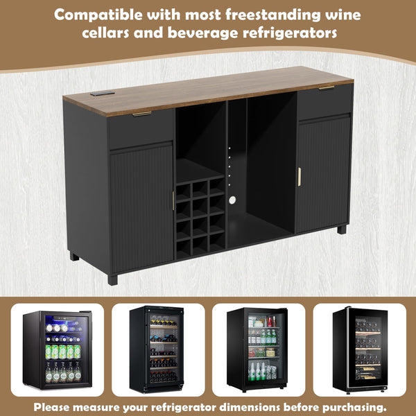Large Coffee Bar Cabinet with Fridge Space