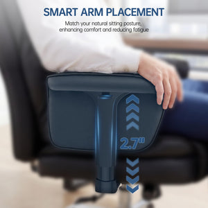 Big & Tall High-Back Leather Office Chair with Adjustable Lumbar Support