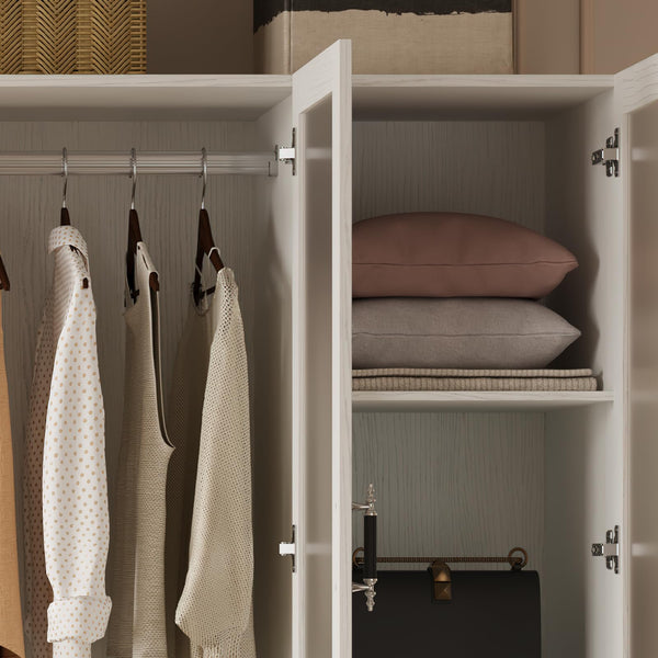 6-Door Wardrobe Armoire with Frosted Glass