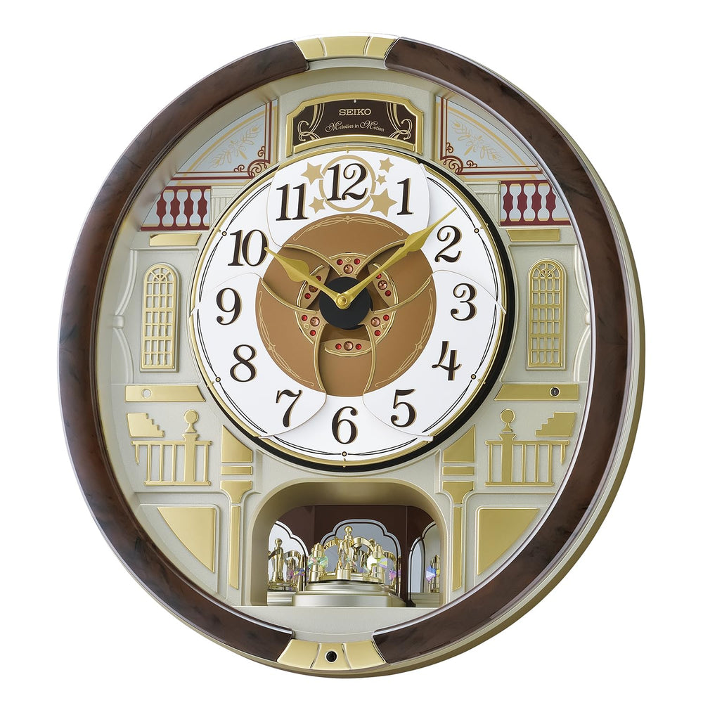 45 Melodies in Motion Musical Wall Clock with Rotating Pendulum