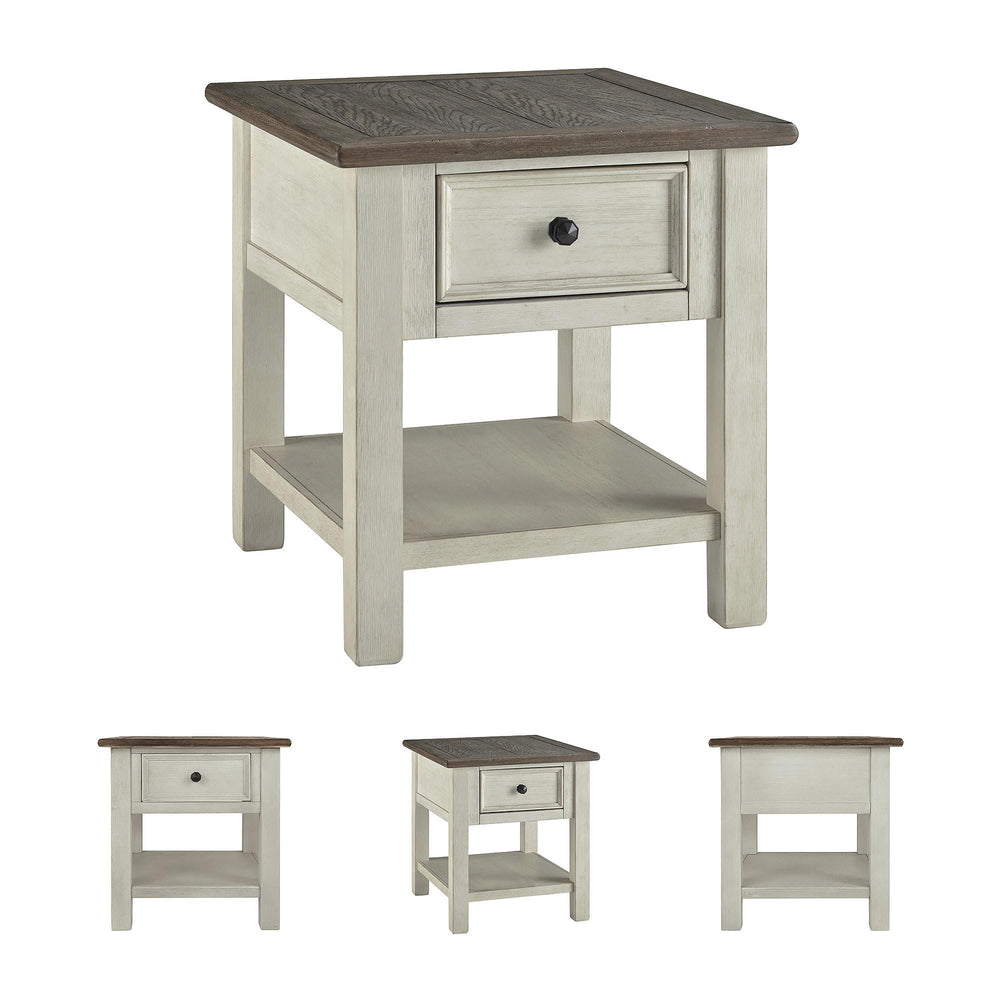 Farmhouse End Table with Drawer and Lower Shelf