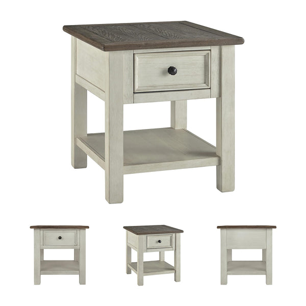 Farmhouse End Table with Drawer and Lower Shelf