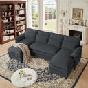 U-Shaped Sectional Cloud Couch with Storage Ottoman