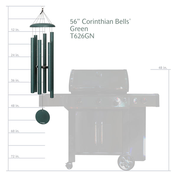 56-Inch Aluminum Wind Chime - Green