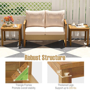 Teak Wood Outdoor Side Table – 20" Square Patio End Table