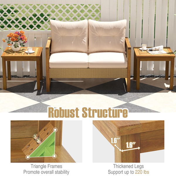 Teak Wood Outdoor Side Table – 20" Square Patio End Table
