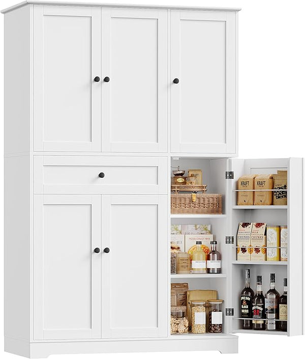 68" Tall Kitchen Pantry Storage Cabinet with Doors & Shelves