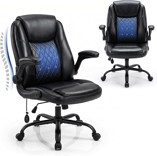 High-Back Ergonomic Office Chair with Footrest & Lumbar Support