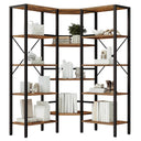 L-Shaped Corner Bookshelf 5-Tier with 14 Open Shelves
