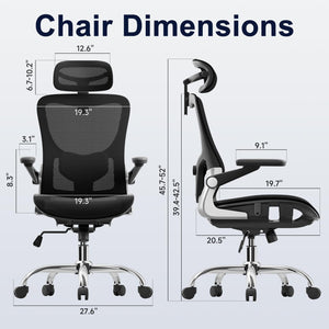 Ergonomic Mesh Office Chair with 3D Armrests & Adjustable Lumbar Support