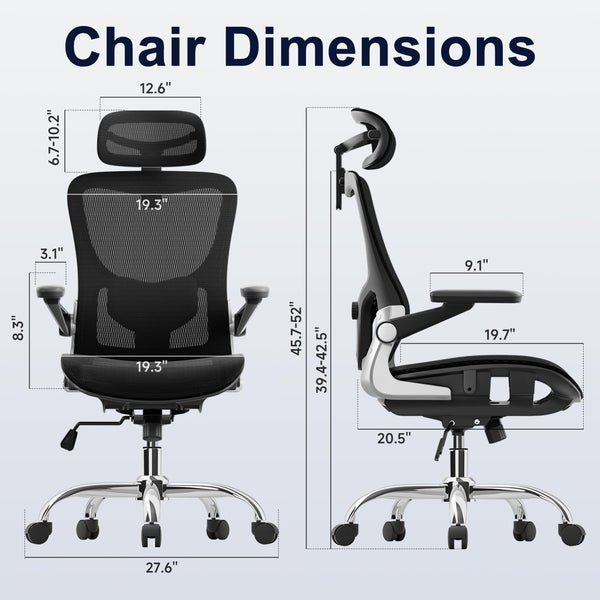 Ergonomic Mesh Office Chair with 3D Armrests & Adjustable Lumbar Support