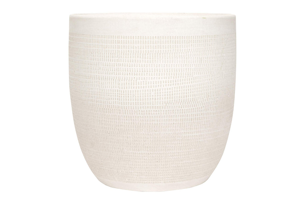 Large Embossed Stoneware Planter with PVC Liner