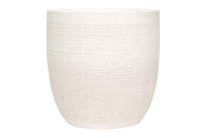 Large Embossed Stoneware Planter with PVC Liner