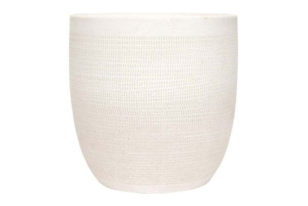 Large Embossed Stoneware Planter with PVC Liner