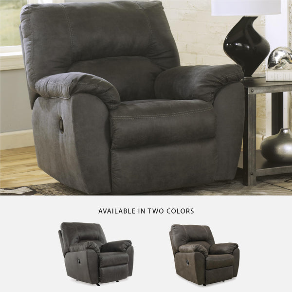Faux Leather Manual Rocker Recliner – Gray