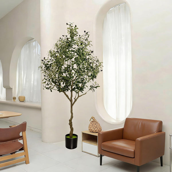 7ft Artificial Olive Tree — Indoor & Outdoor Faux Plant