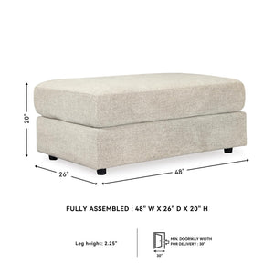 Oversized Chenille Accent Ottoman