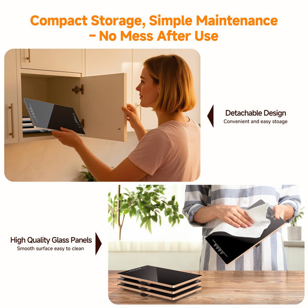 Electric Food Warming Tray with Timer & 10 Temperature Settings