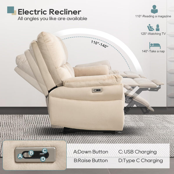 3-Seat Power Reclining Sofa with Console & Cup Holders