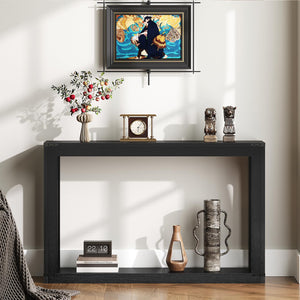 Farmhouse Console Table with Storage Shelf