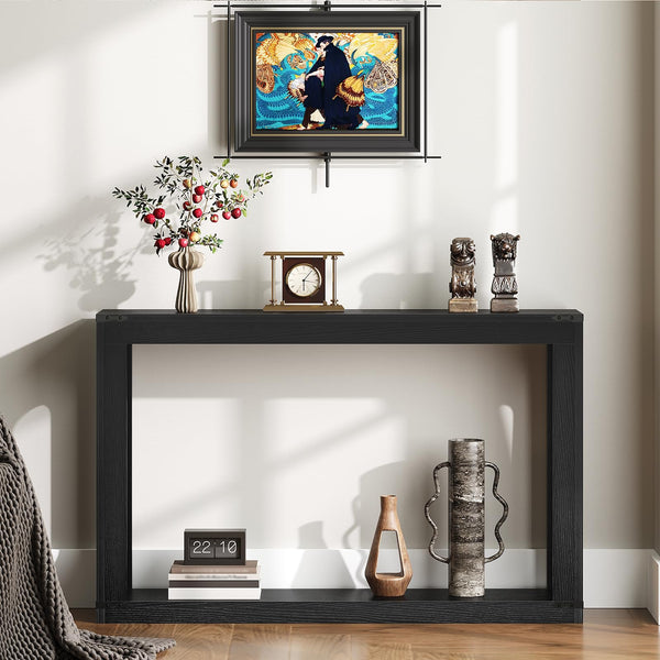Farmhouse Console Table with Storage Shelf