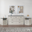 7-Drawer Dresser & 2 Nightstand Bedroom Set – White