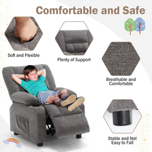 Kids Recliner Chair with Cup Holders & Side Pockets