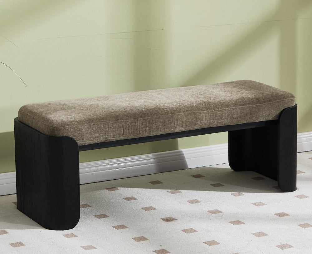 Upholstered Entryway & Bedroom Bench with Wood Legs