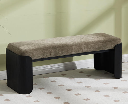 Upholstered Entryway & Bedroom Bench with Wood Legs
