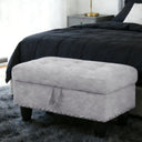 Linen Storage Ottoman Bench with Rivet Detail