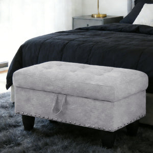 Linen Storage Ottoman Bench with Rivet Detail