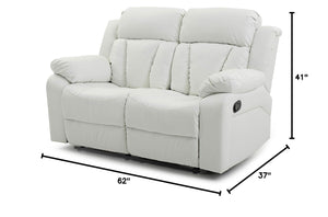 Faux Leather Reclining Loveseat with Channel Tufted Back