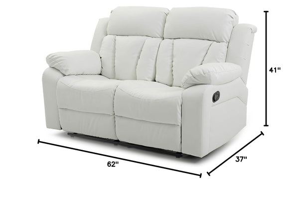 Faux Leather Reclining Loveseat with Channel Tufted Back