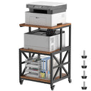 Printer Stand with Lockable Wheels & 3-Tier Storage Shelf