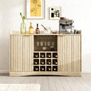 47" Fluted Wine Bar Cabinet with Glass Holder & Wine Rack