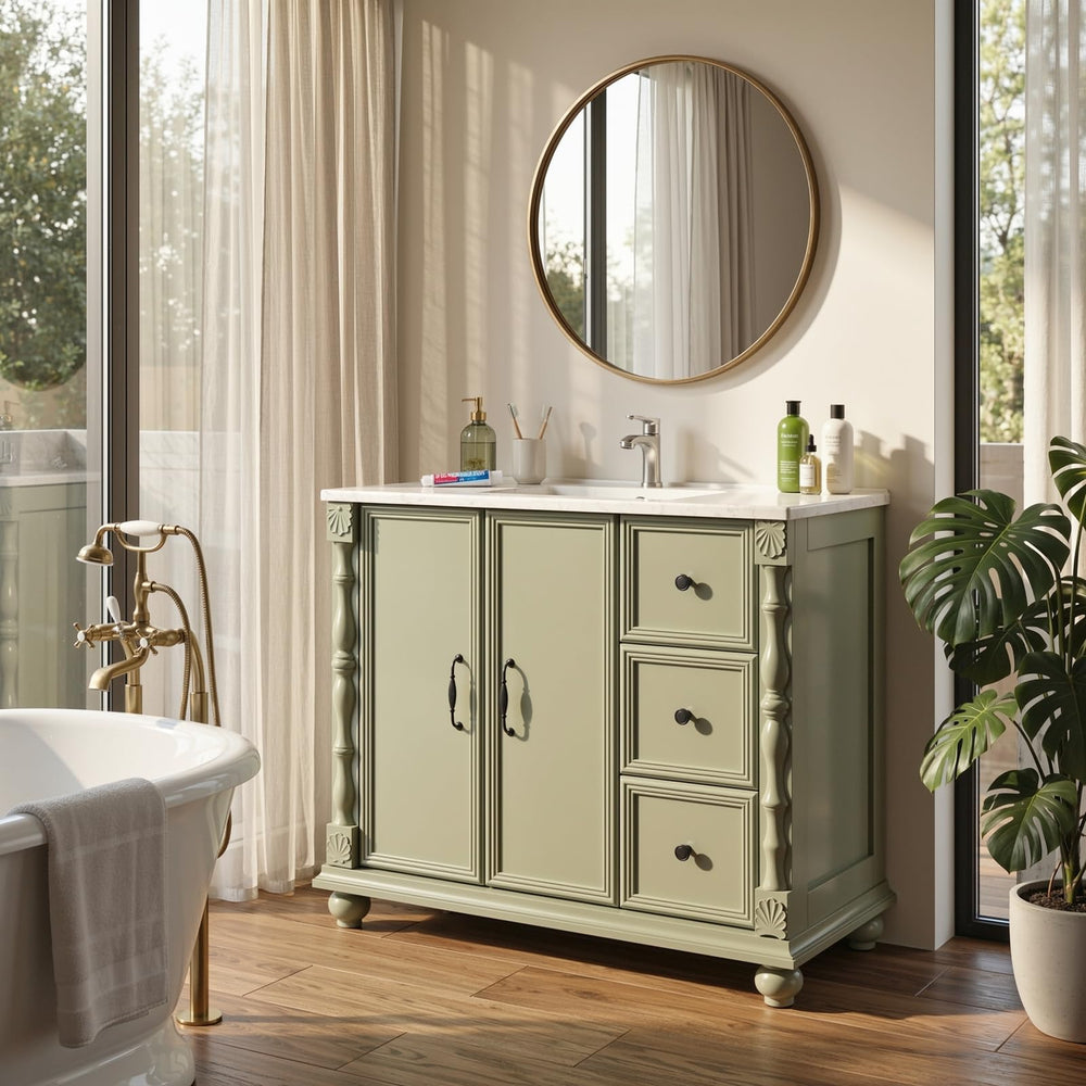 Bathroom Vanity with Sink Combo – Freestanding Floor-Mounted Cabinet